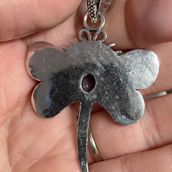 Amethyst Floral Dragonfly Pendant Stone Crystal Jewelry (65 48910) - Picture 5 of 7